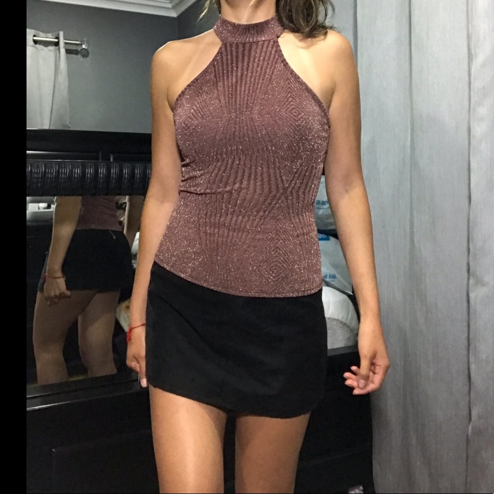 Purple shinny top